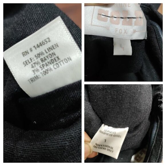 Stone Cold Fox Black Naples Linen Tassel Hem Strapless Jumpsuit Women's Size XS - Picture 7 of 10